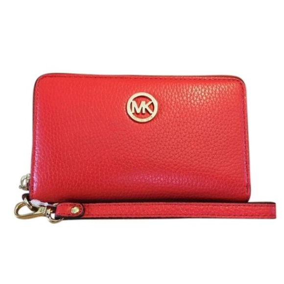Michael Kors Red Wristlet Clutch - Picture 1 of 4